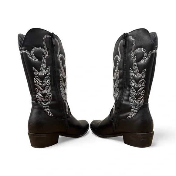 Fashion Nova Black and White Kids Cowboy Boots - Picture 4 of 9